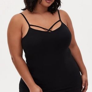 NWOT Torrid black strappy foxi cami